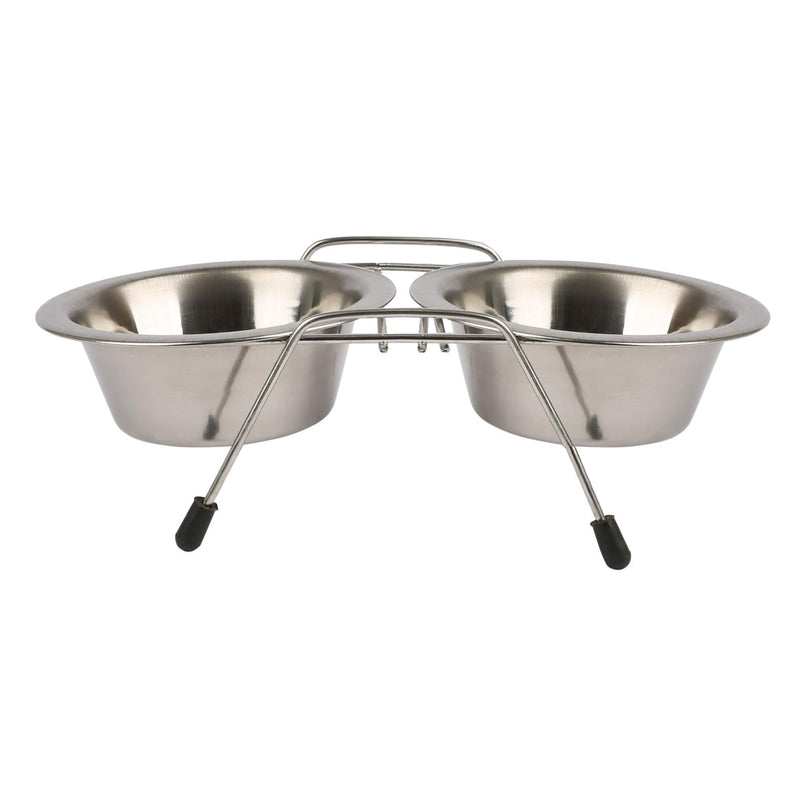 2x 220ml Stainless Steel Raised Dog Bowl Set - By Pets Collection