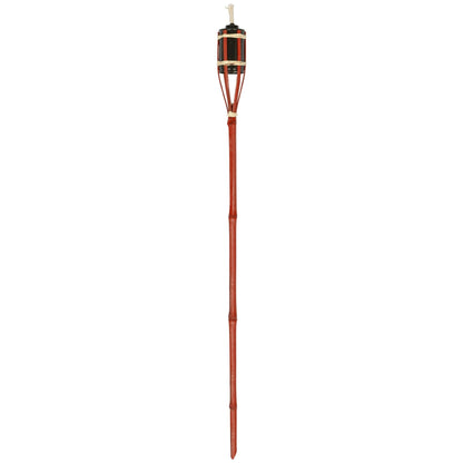 Red Bamboo 113cm Garden Fire Torches - Pack of Six