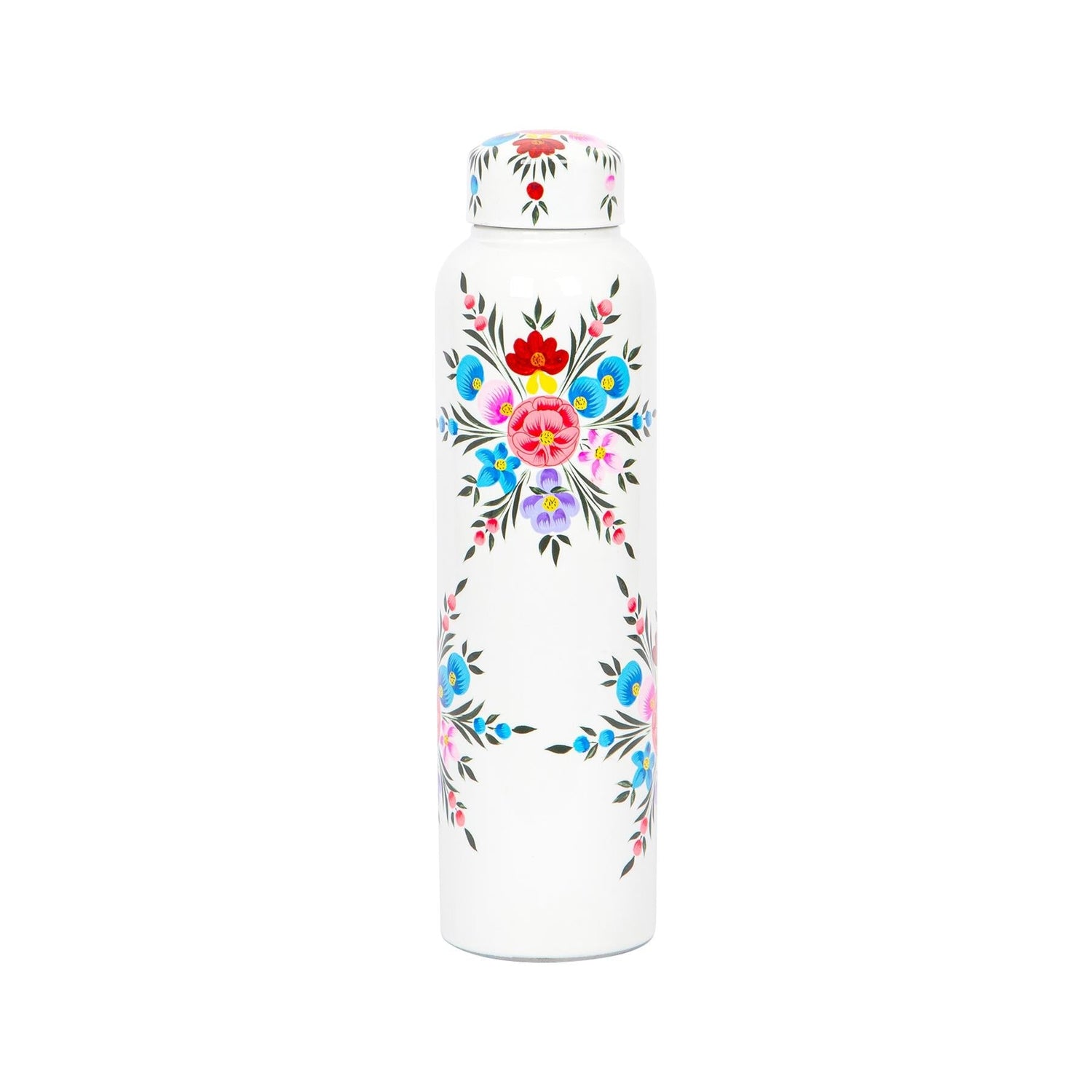 875ml Cotton Pansy Hand-Painted Picnic Water Bottle
