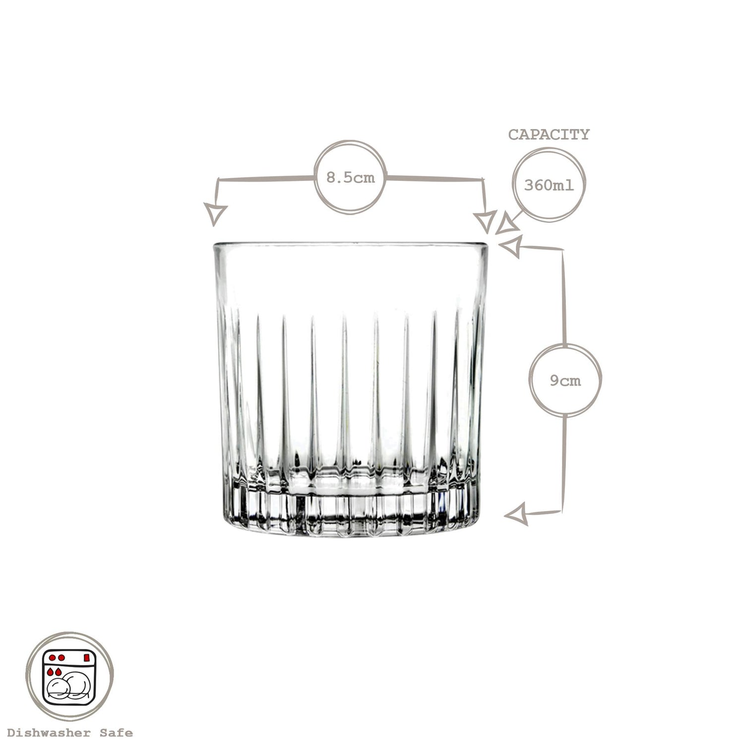 4 Piece Crystal 340ml Mixology Whisky Glass Set