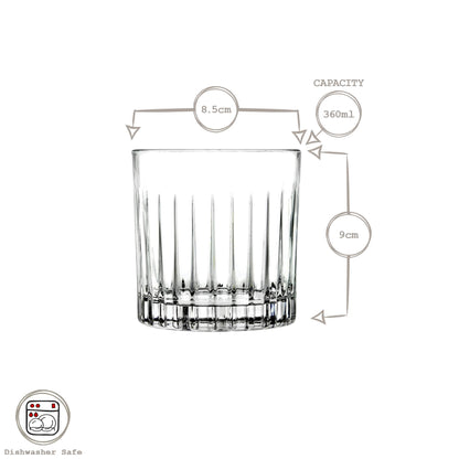 4 Piece Crystal 340ml Mixology Whisky Glass Set