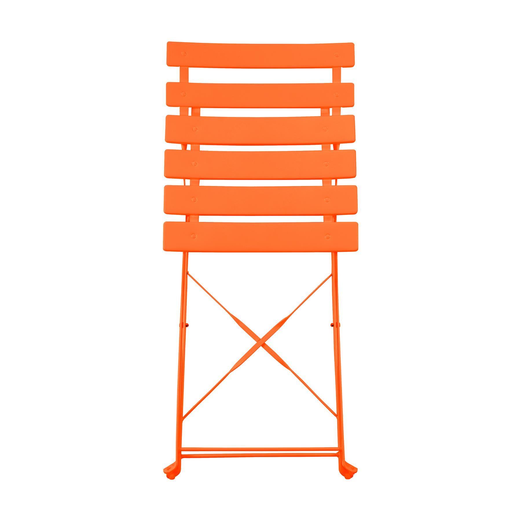 Orange Two-Seater Round Bistro Set