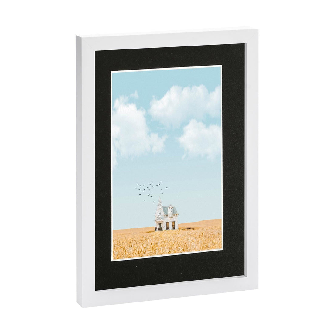 White A4 Photo Frame with Black A5 Mount