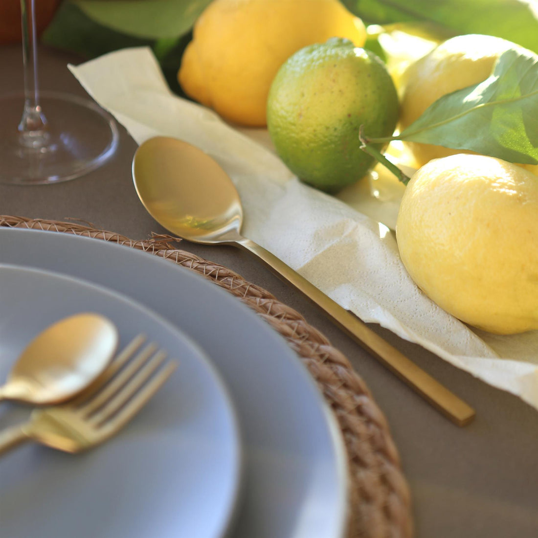 Gold 20cm Stainless Steel Dessert Spoons - Pack of 4