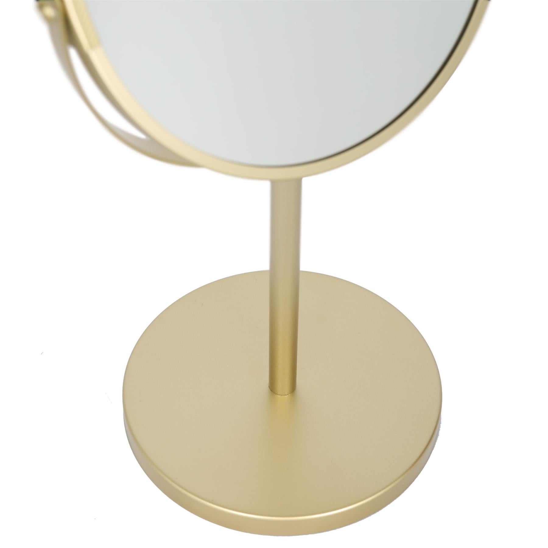 18.5cm x 34.5cm Gold Pedestal Mirror