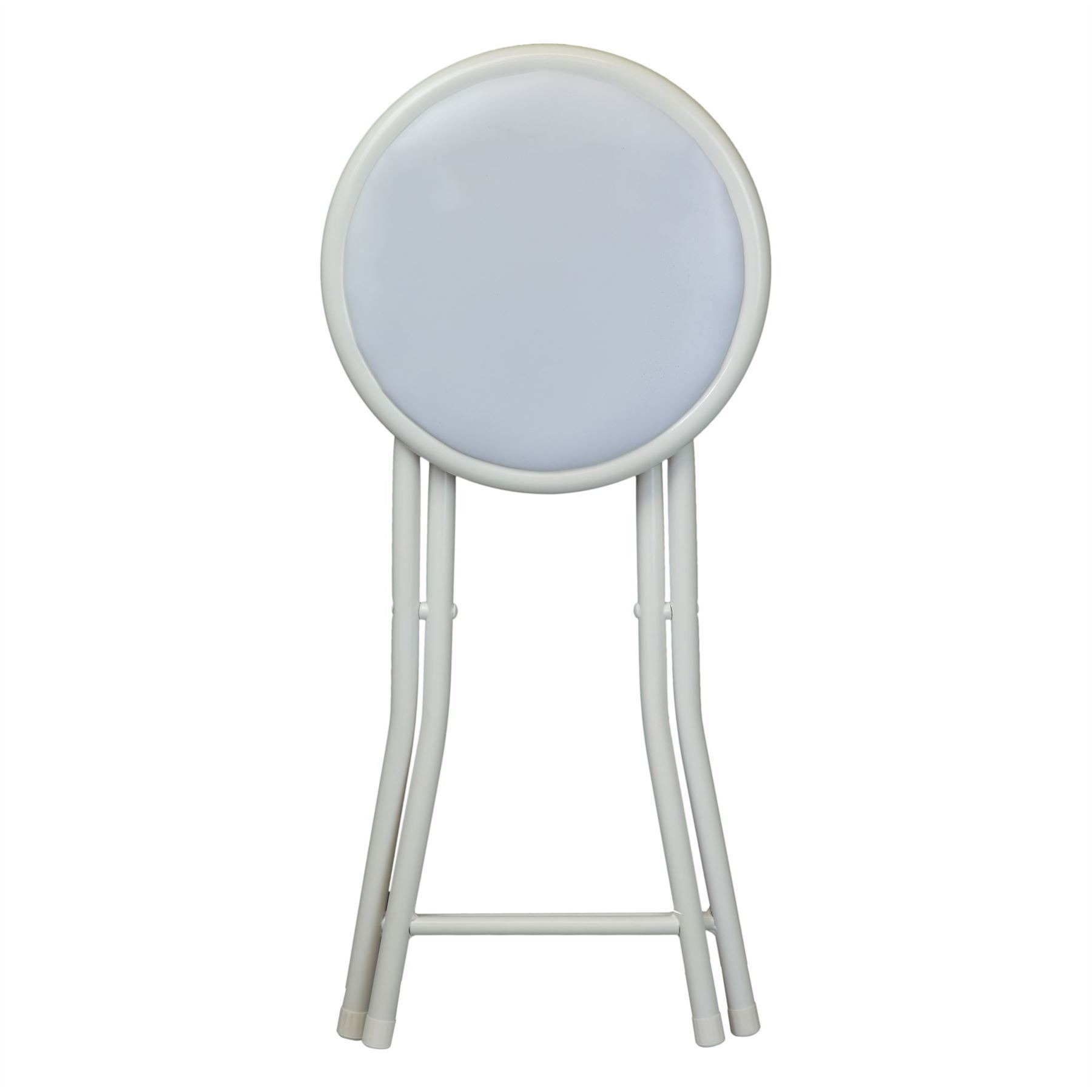 White Padded Folding Stool