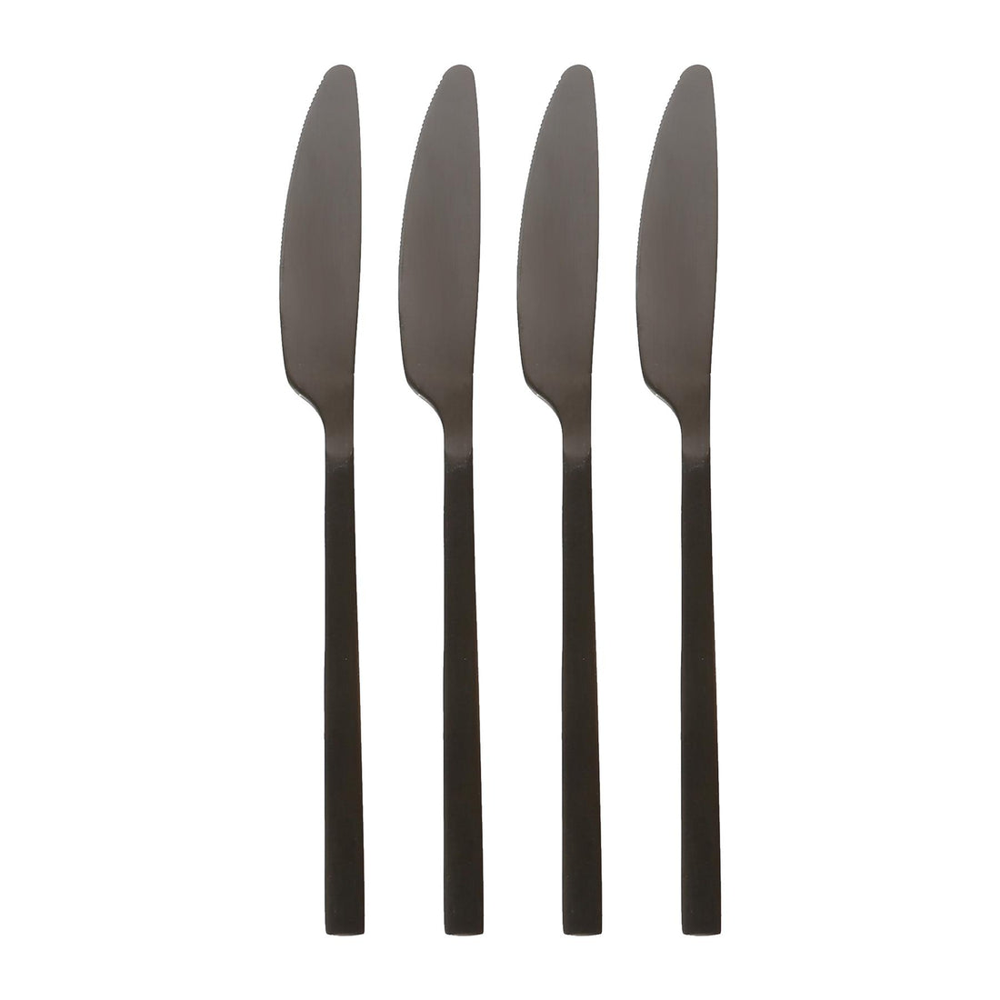 Black 21cm Stainless Steel Dinner Knives - Pack of 4