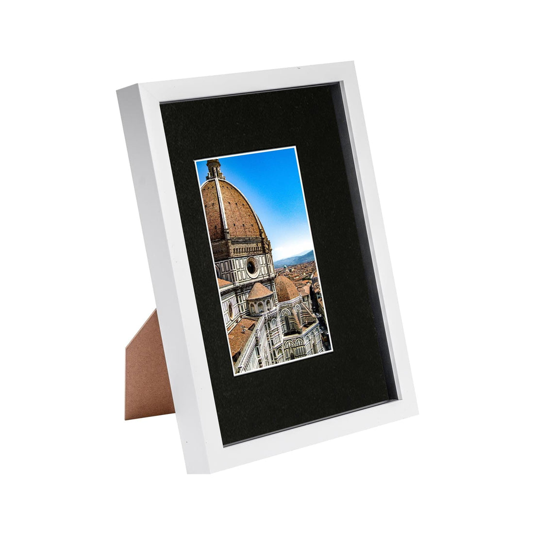 White A4 (8" x 12") Shadow Box Photo Frame with A5 Black Mount