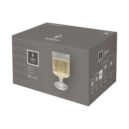 270ml Amore Ribbed Wine Glasses - Pack of Six