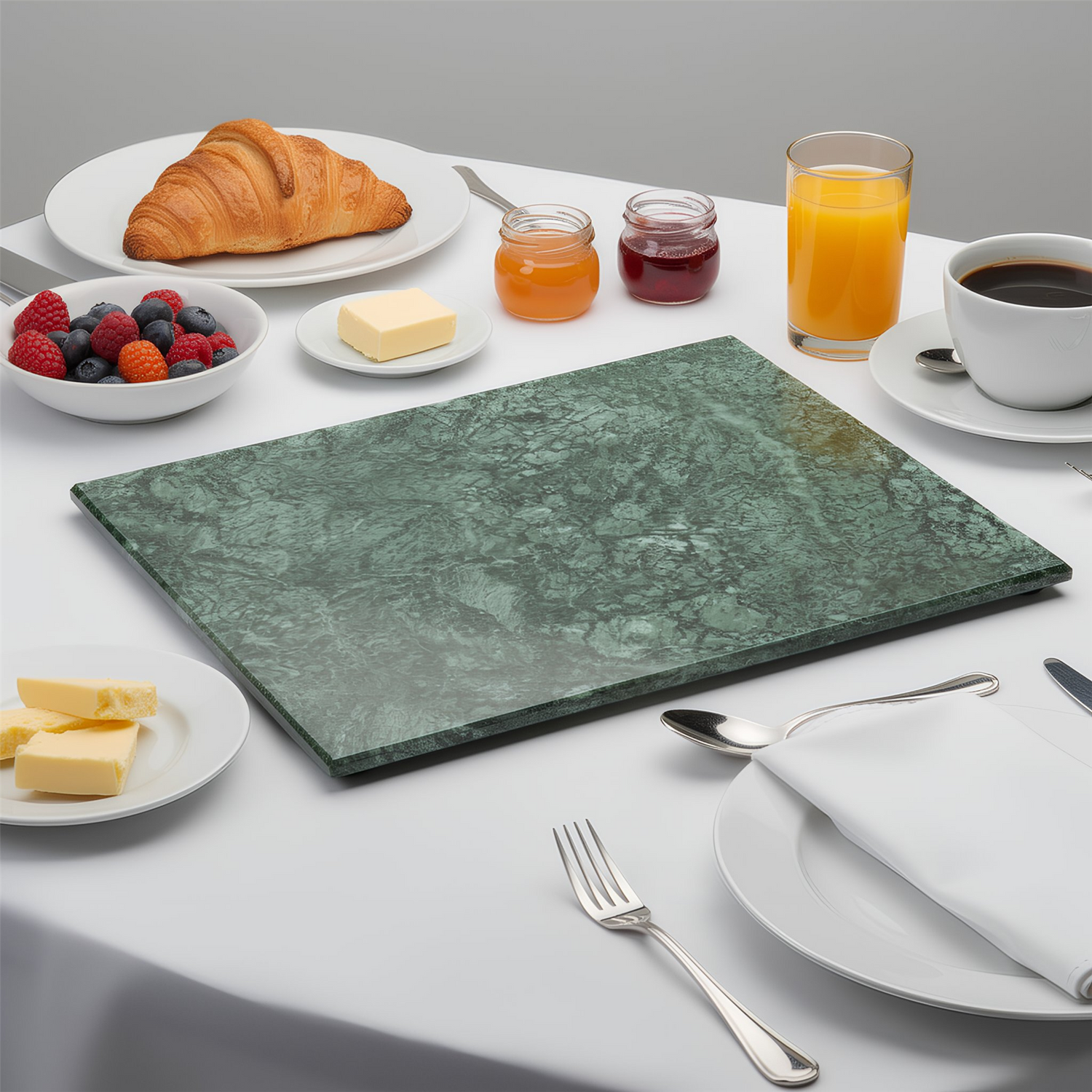 Marble Serving Board - 32.5 x 26cm - Green