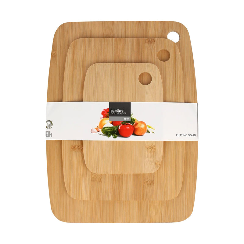 3pc Bamboo Chopping Board Set - By Excellent Houseware