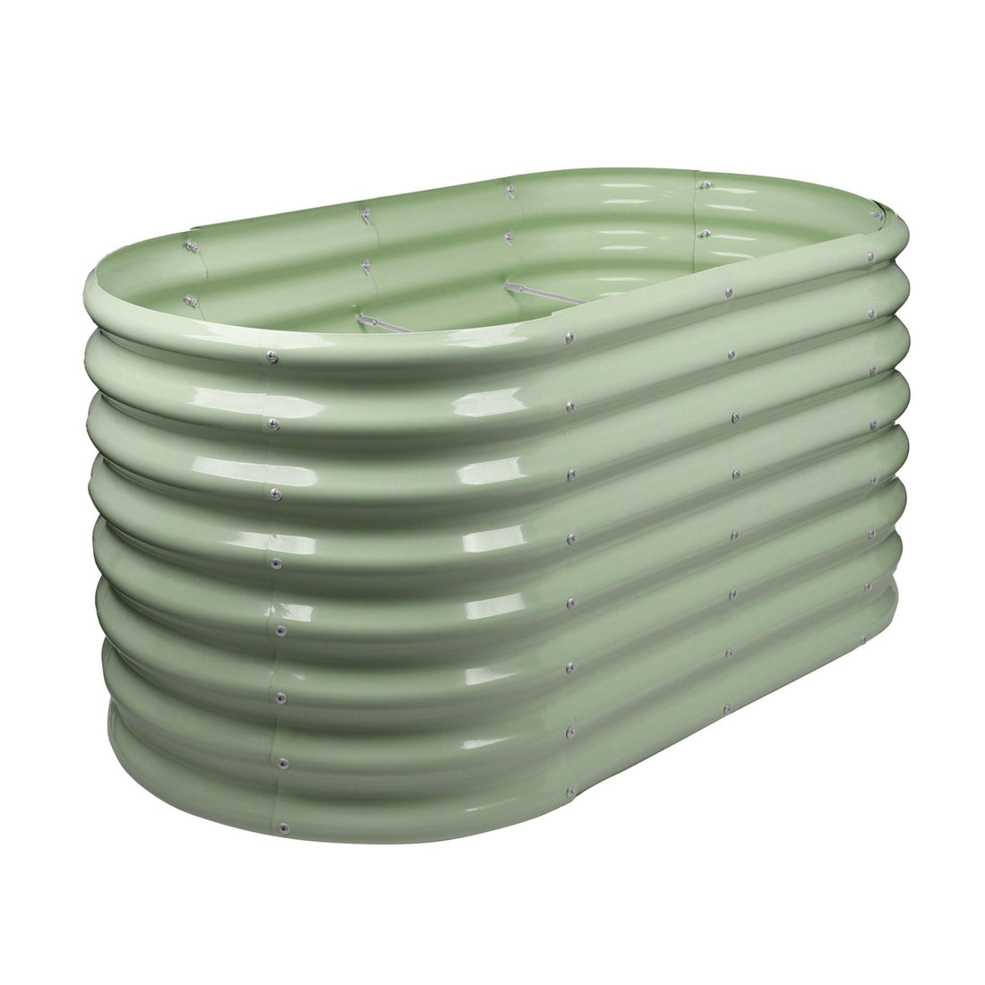 Green 120cm x 60cm x 60cm Rounded Steel Raised Garden Bed