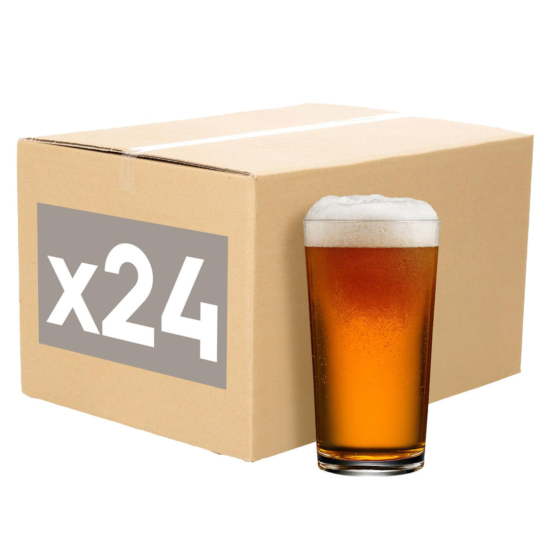 568ml (20oz) Conical Pint Beer Glasses - Pack of 24