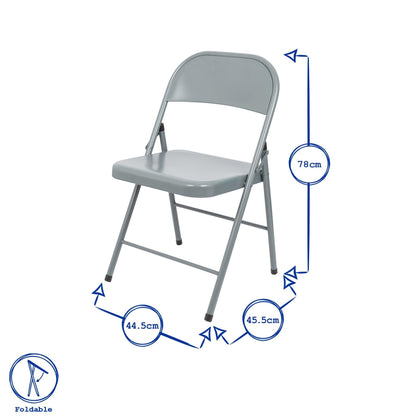 Matt White Metal Folding Chair - Pack of Six