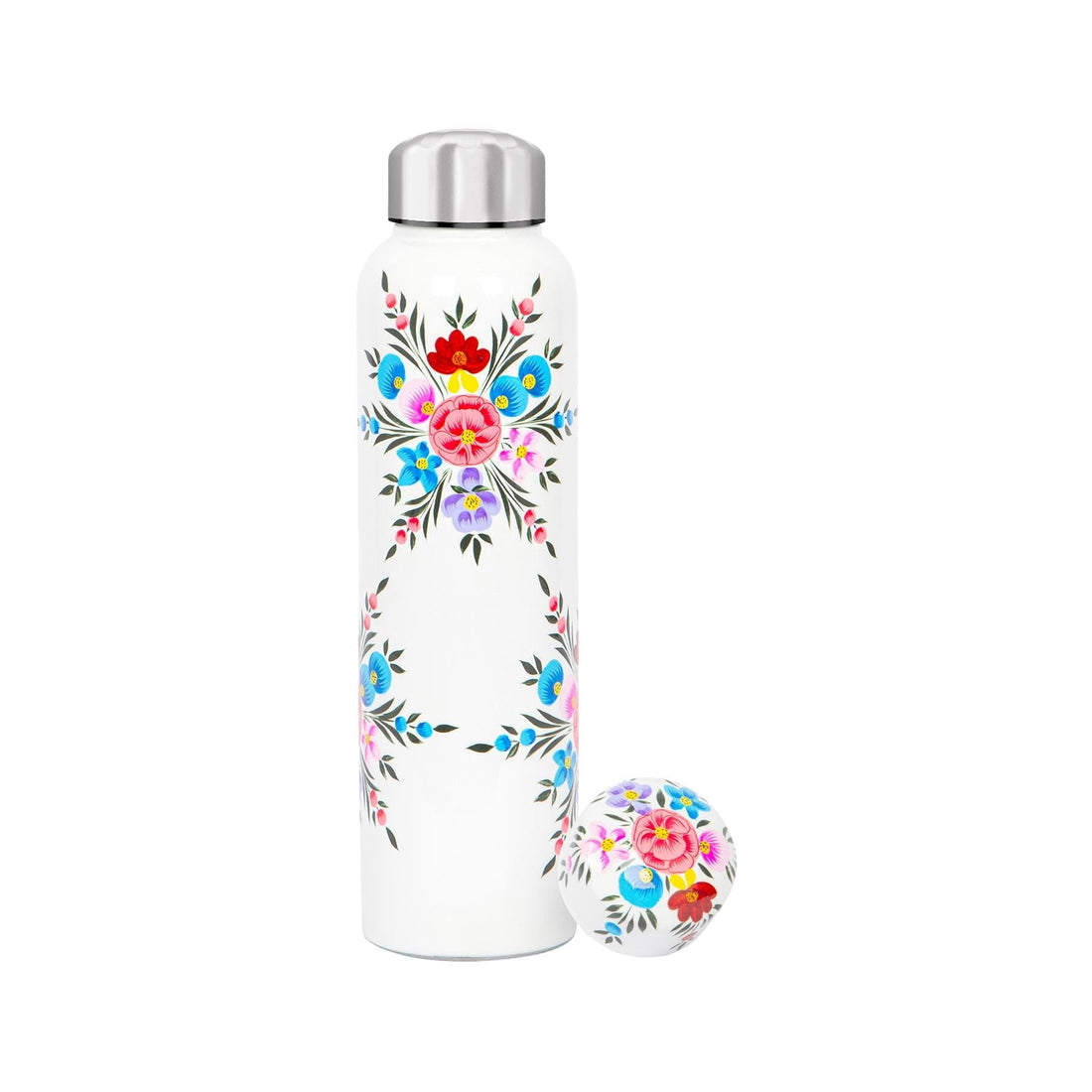 875ml Cotton Pansy Hand-Painted Picnic Water Bottle