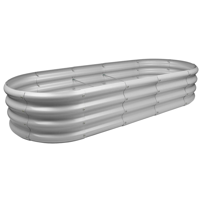180cm x 90cm Rounded Galvanised Steel Raised Garden Bed - By Harbour Housewares
