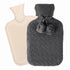 Hot Water Bottle with Knitted Cover - 1.8L - Cream/Dark Grey