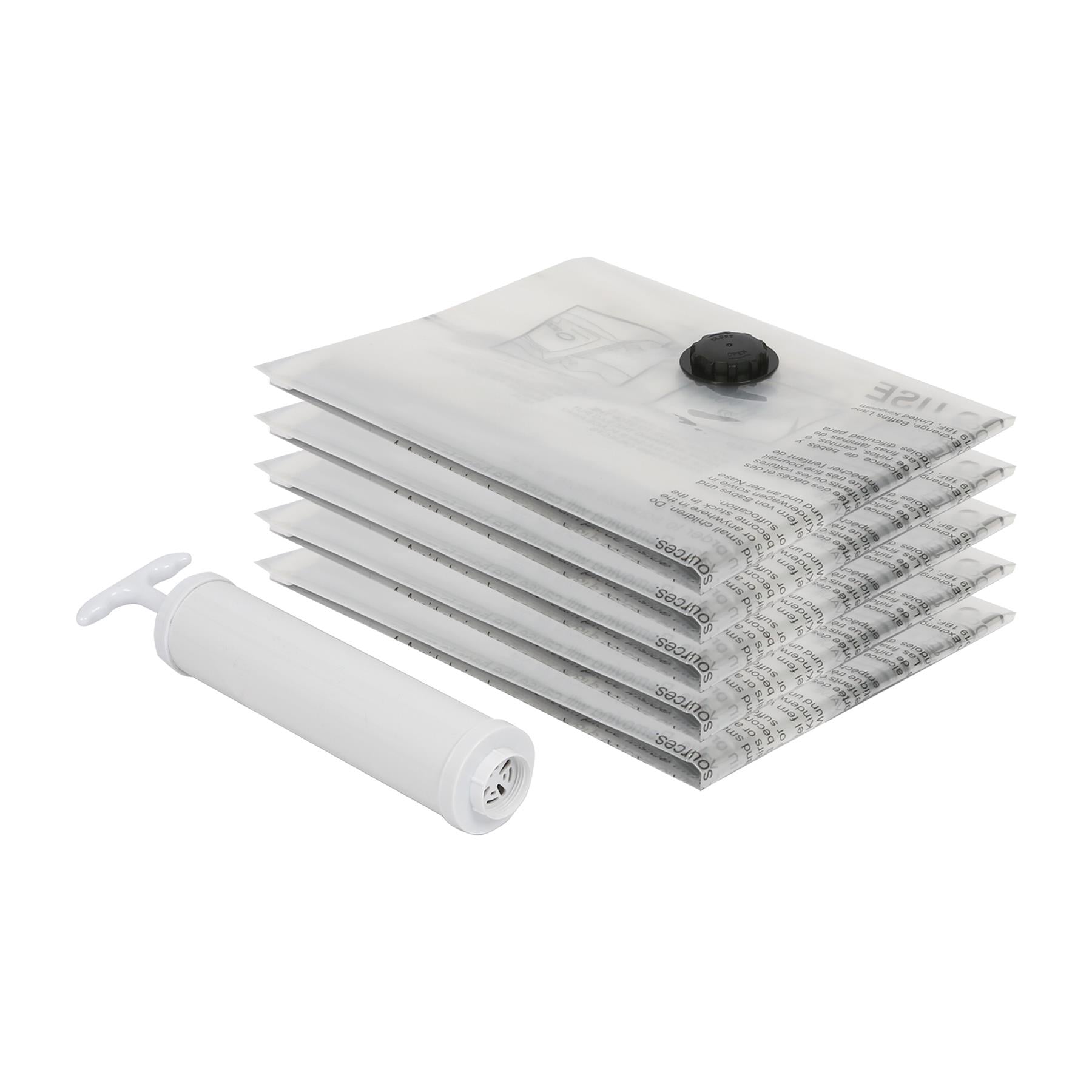 Vacuum Storage Bags with Hand Pump - Large (60 x 80cm) - Grey - Pack of 5