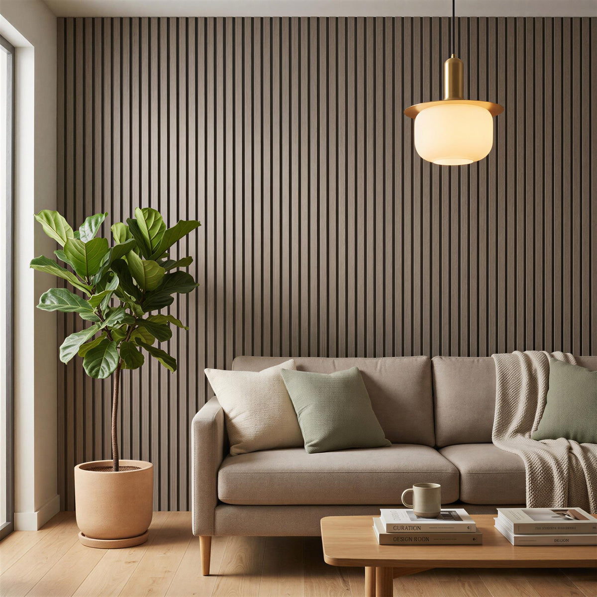 Wooden Acoustic Wall Panels - 120 x 60cm - Grey/Black - Pack of 2