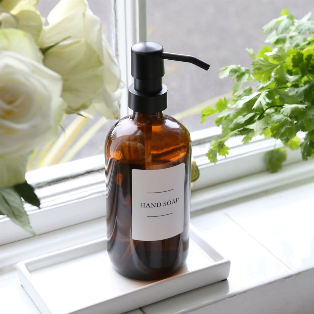 500ml Amber Glass Soap Dispenser