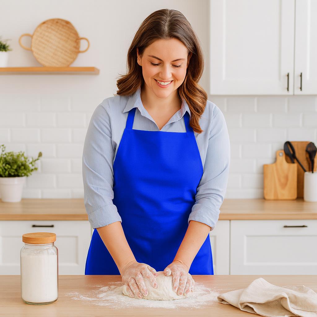 Royal Blue Cotton Kitchen Bib Apron - One Size