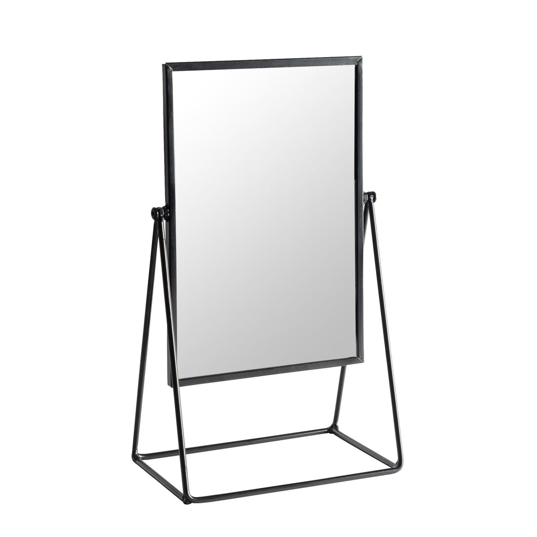 22cm x 39cm Black Square Dressing Table Mirror
