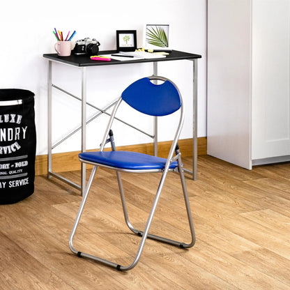 Blue Curved Padded Folding Chair