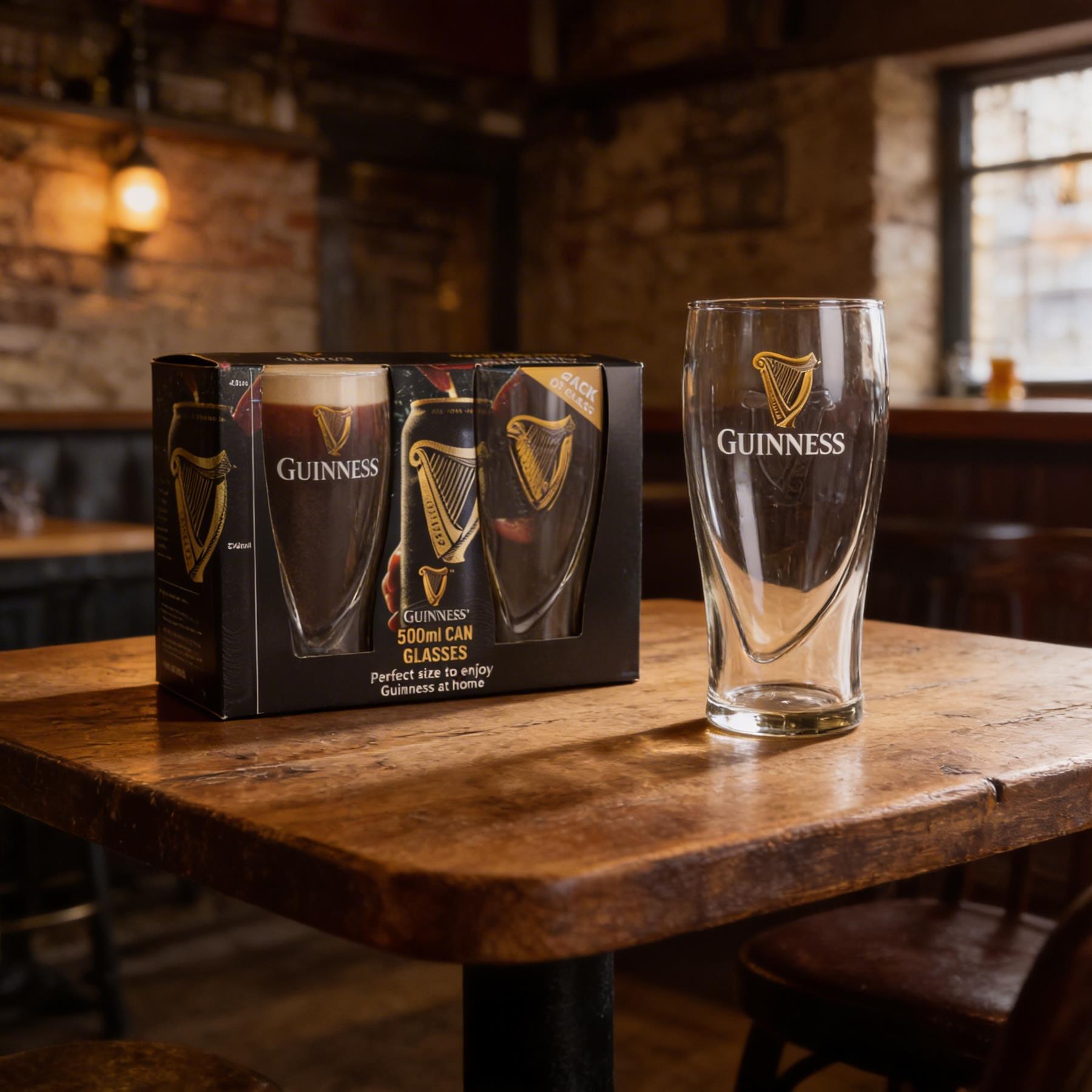 Guinness 2pc 500ml Embossed Can Glass Set