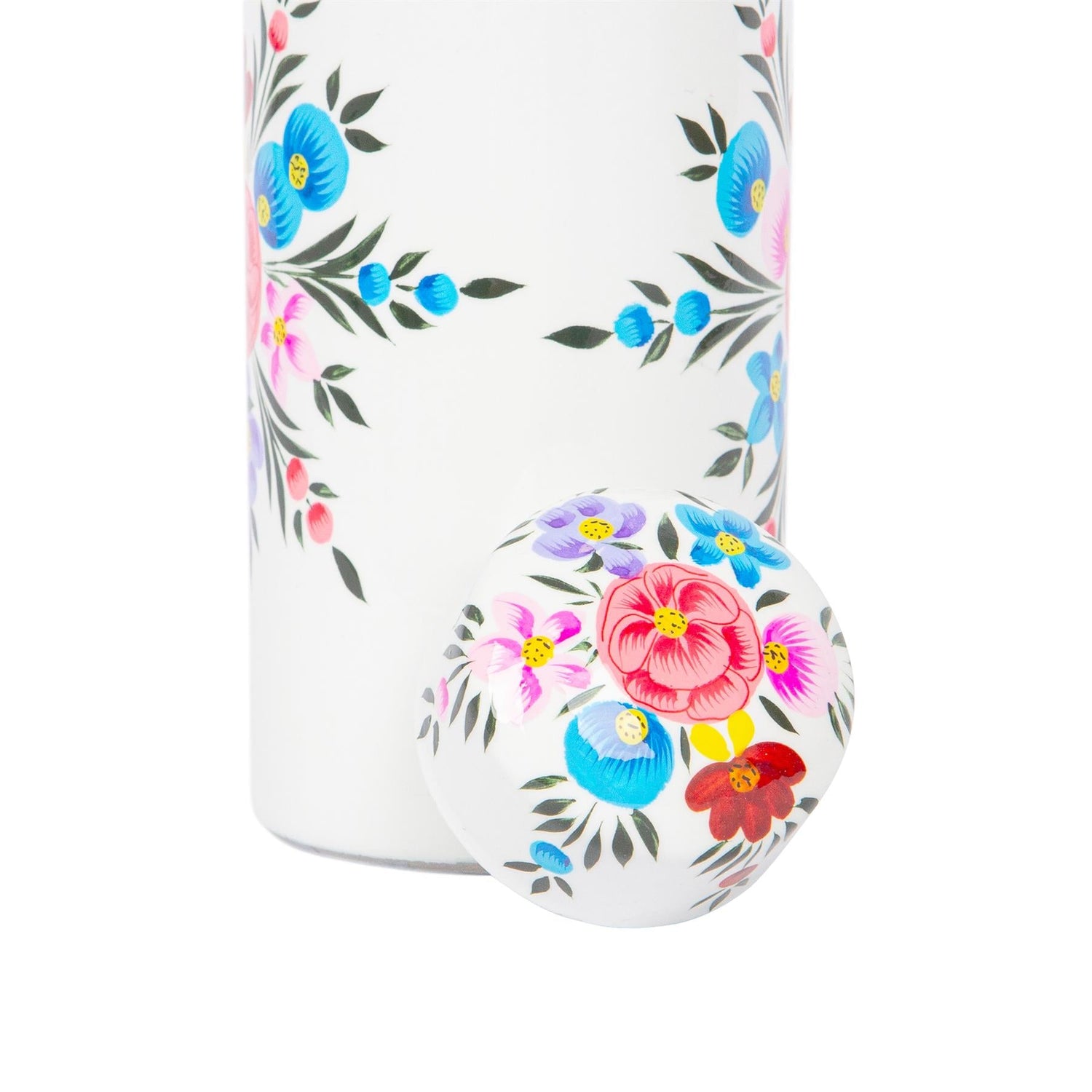 875ml Cotton Pansy Hand-Painted Picnic Water Bottle