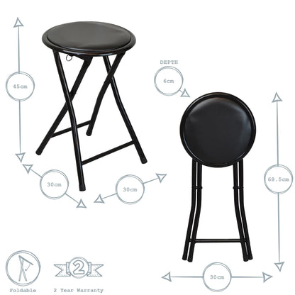 Black Padded Folding Stool