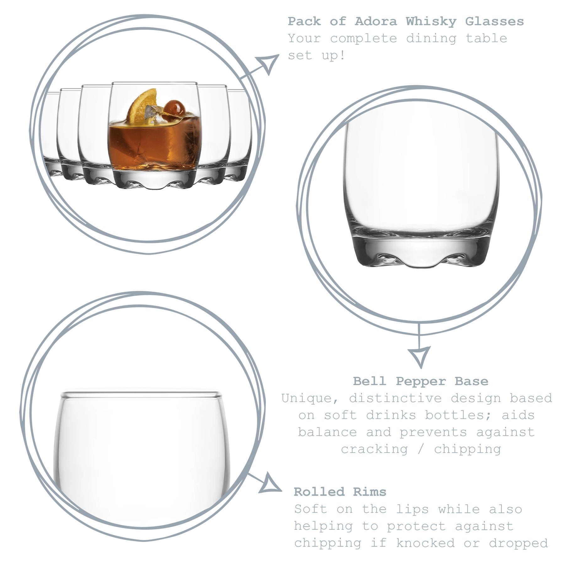290ml Adora Premium Whisky Glasses - Pack of Six
