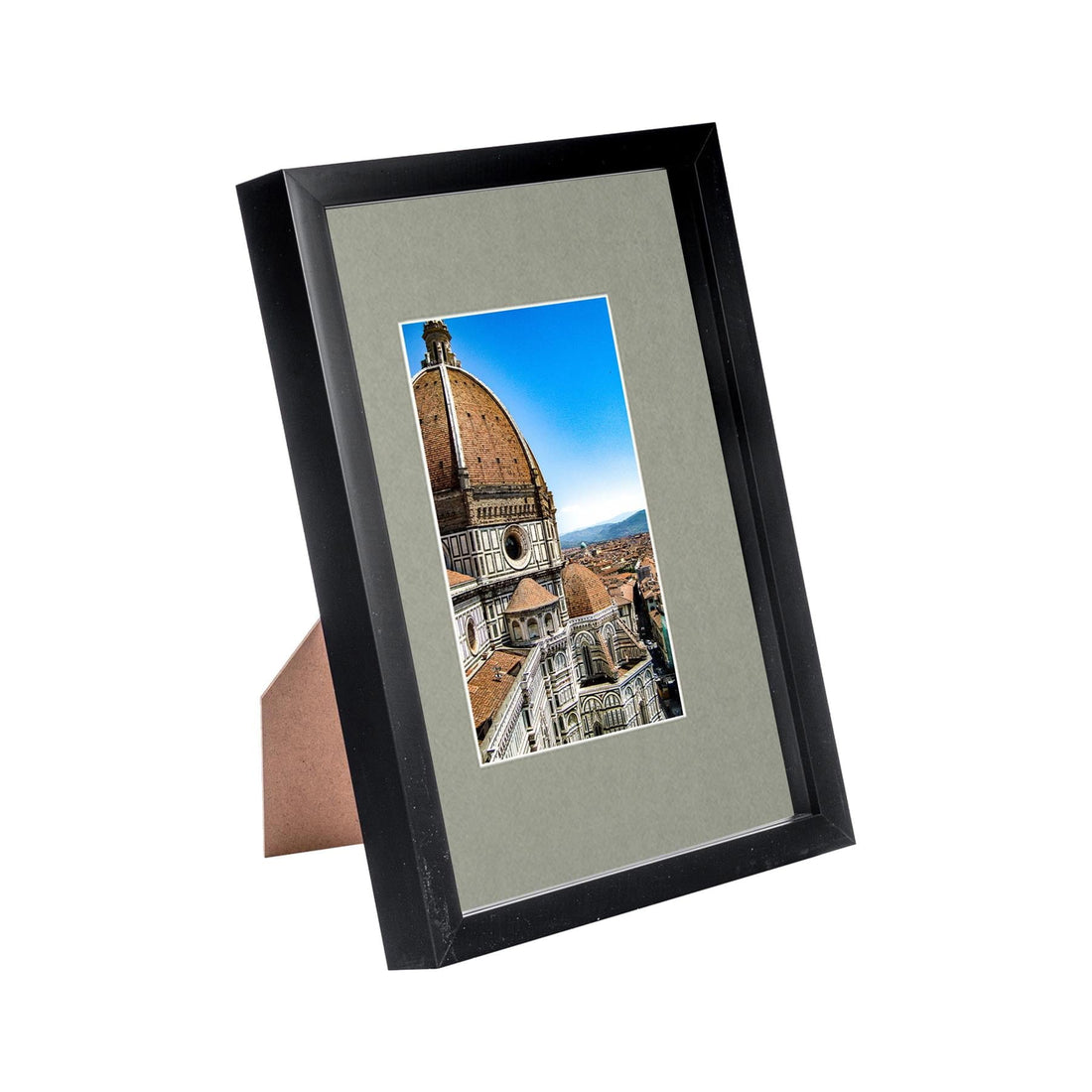 Black A4 (8" x 12") Shadow Box Photo Frame with A5 Grey Mount