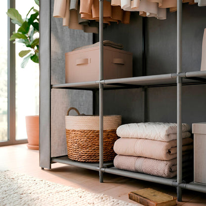 Portable Fabric Wardrobe - 170 x 45 x 167cm - Grey