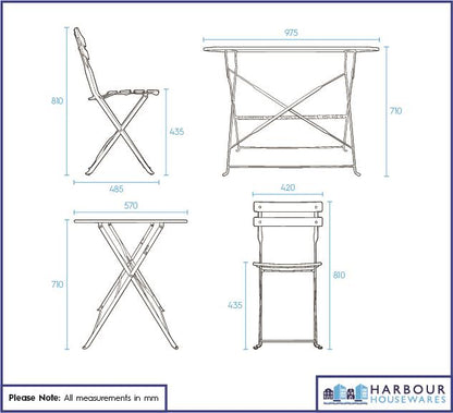 5 Piece Sussex Folding Patio Bistro Set - Blue