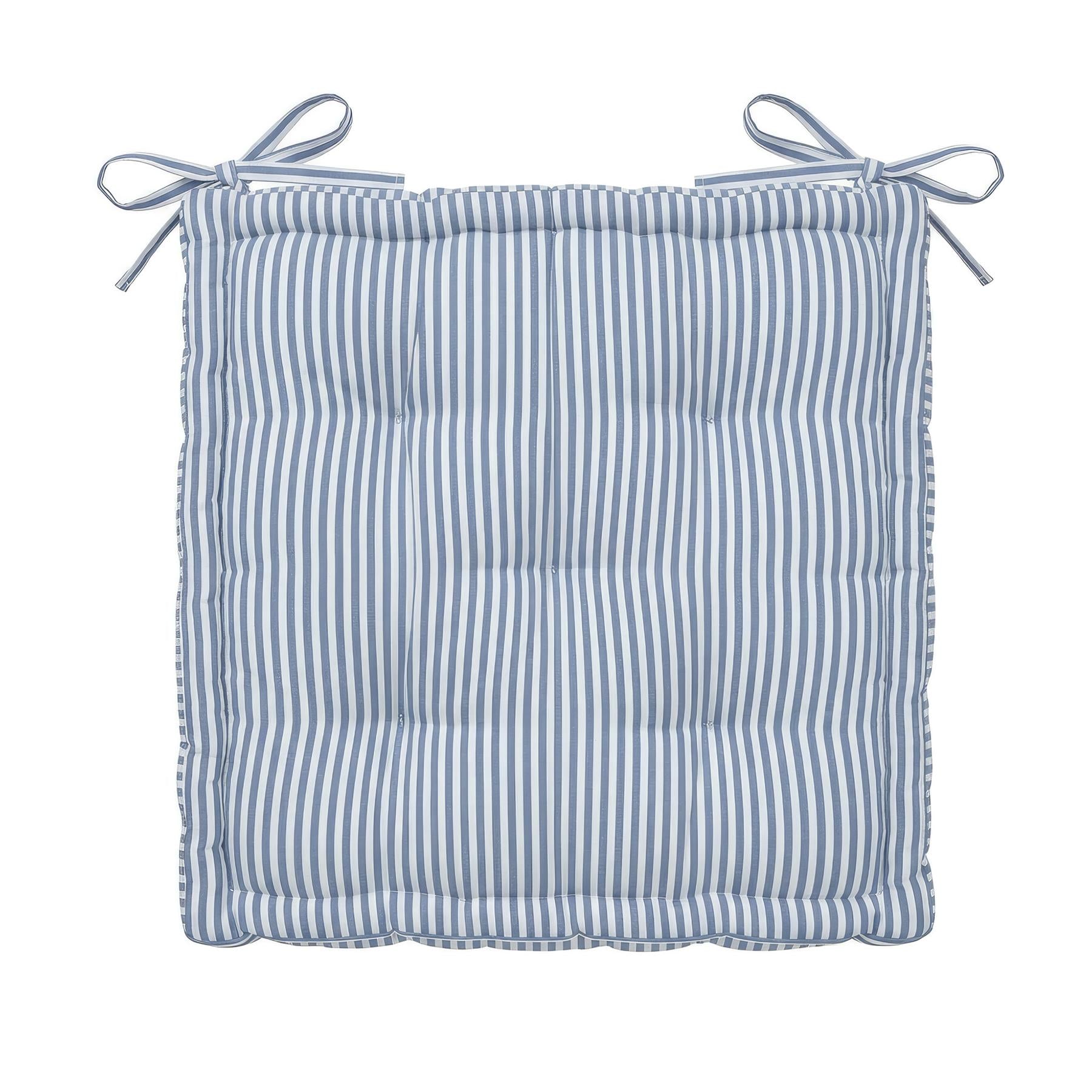 Deluxe Square Seat Pad - 40 x 40cm - Blue Stripe