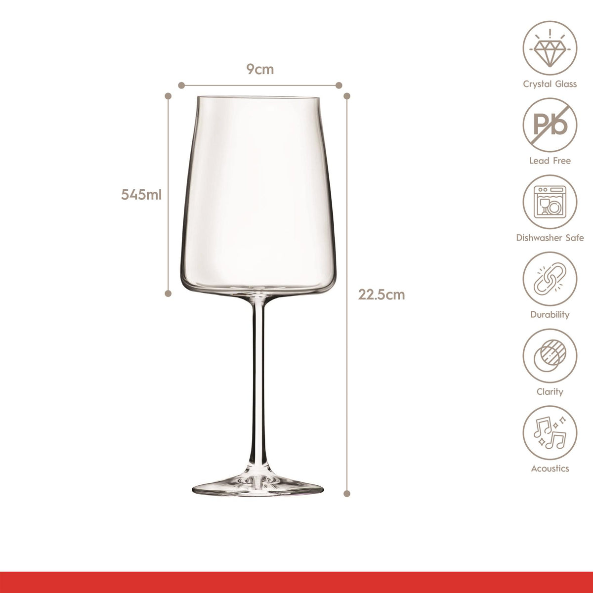 545ml Essential Crystal White Wine Glasses - Pack of 6