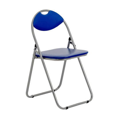 Blue Curved Padded Folding Chair