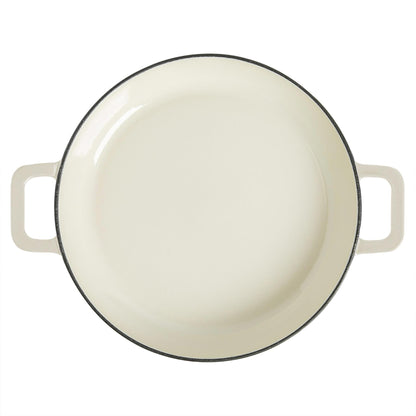 2.3L Pebble Gloss Cast Iron Shallow Casserole Dish