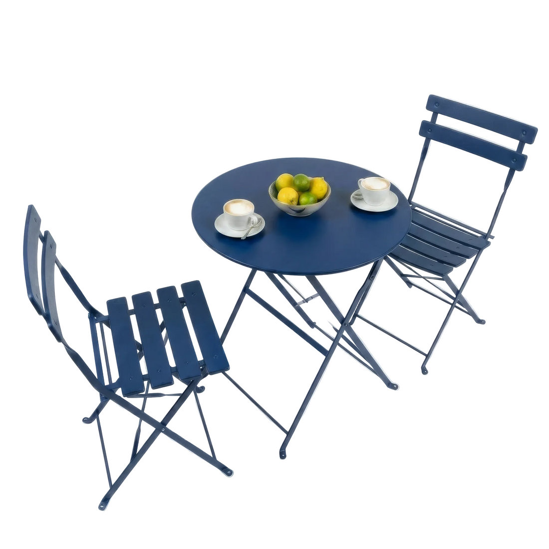 Navy Two-Seater Round Bistro Set