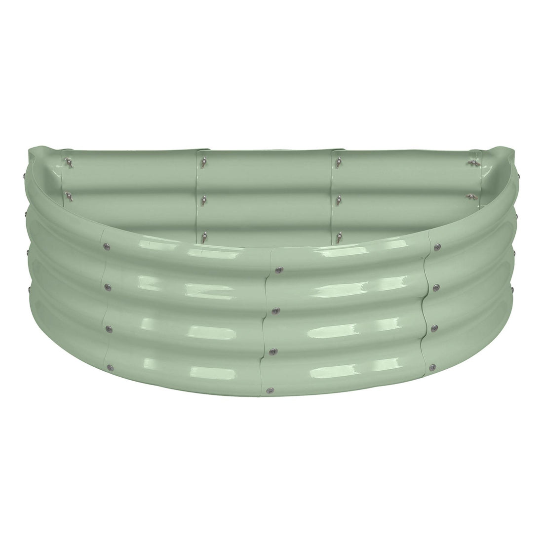 Green 90cm x 45cm Semicircular Steel Raised Garden Bed