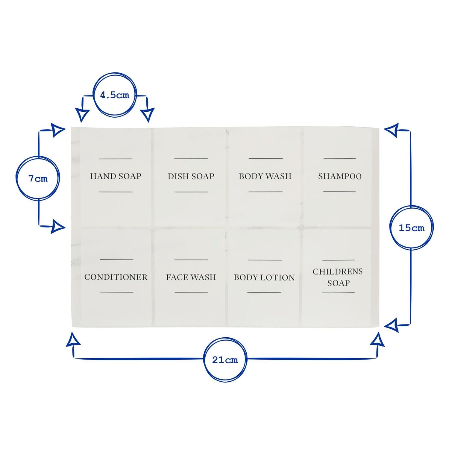 24pc White Soap Dispenser Labels Set - Pack of Three