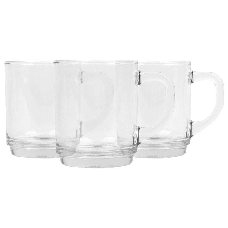 240ml Glass Mugs - Pack of 3 - By Excellent Houseware