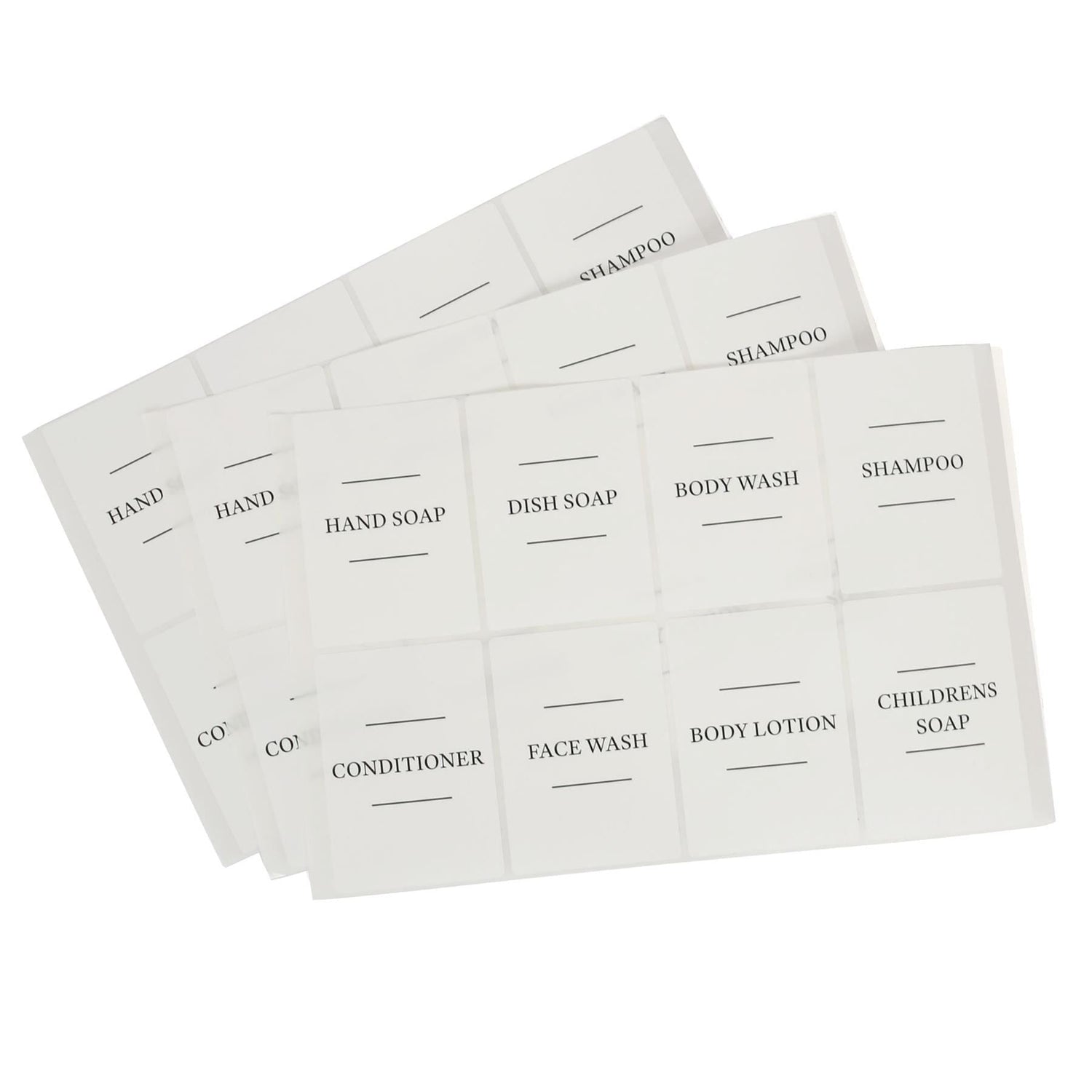 24pc White Soap Dispenser Labels Set - Pack of Three