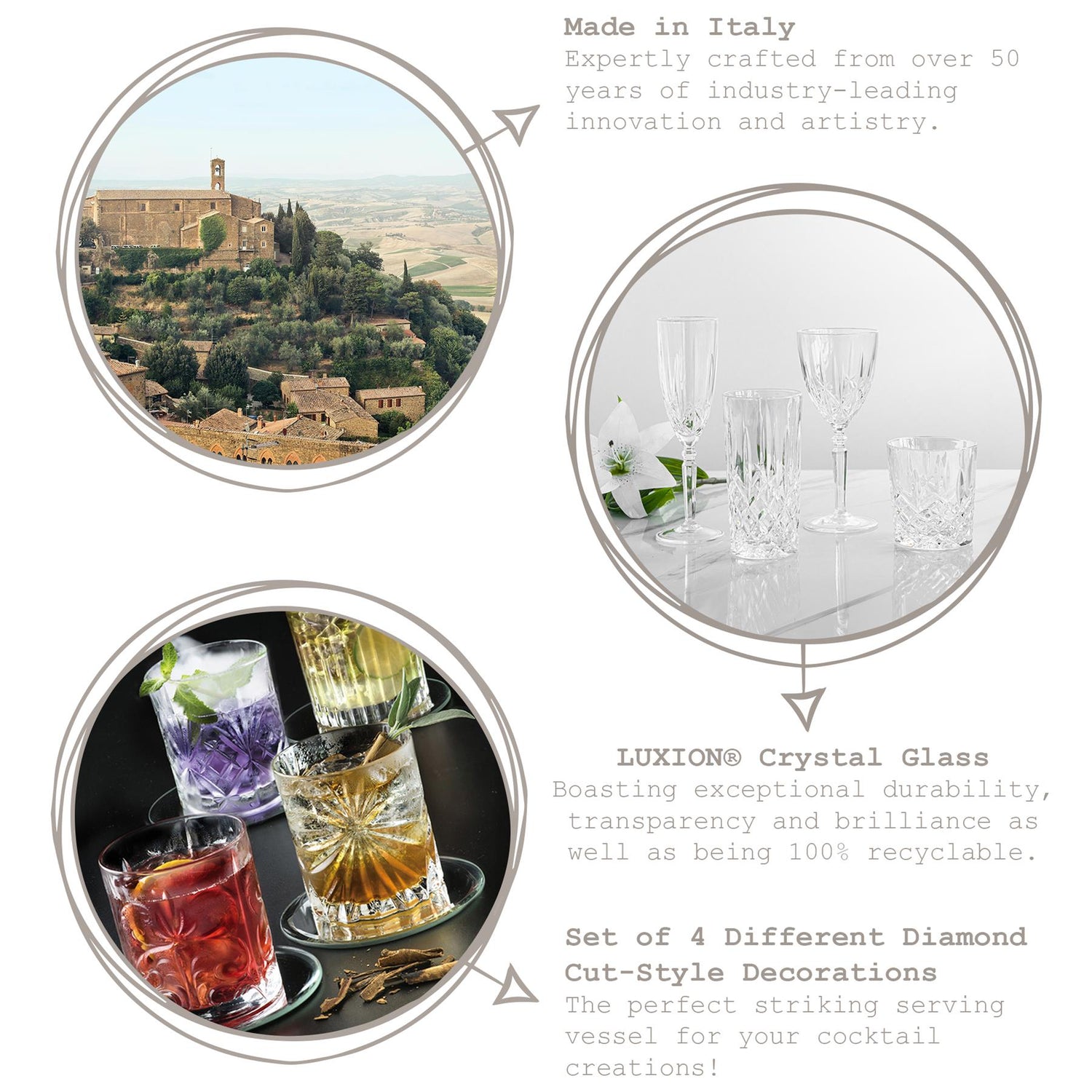 8 Piece Crystal Mixology Glassware Set