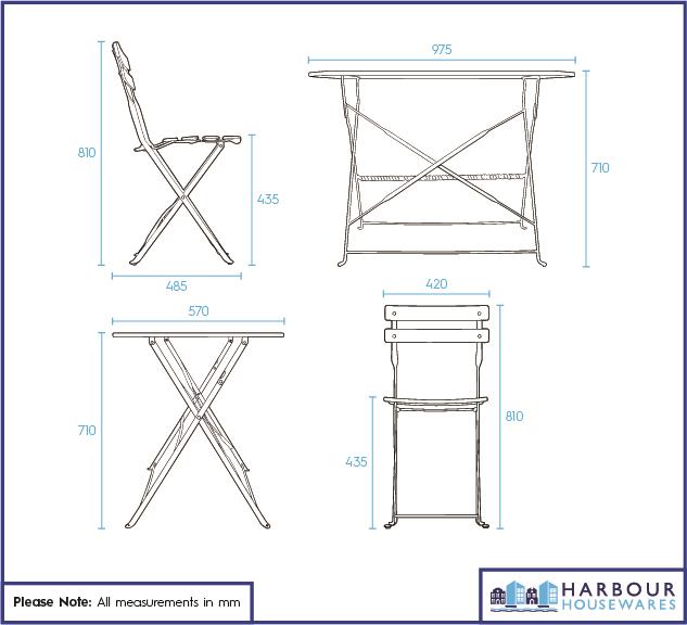 5 Piece Sussex Folding Patio Bistro Set - Navy