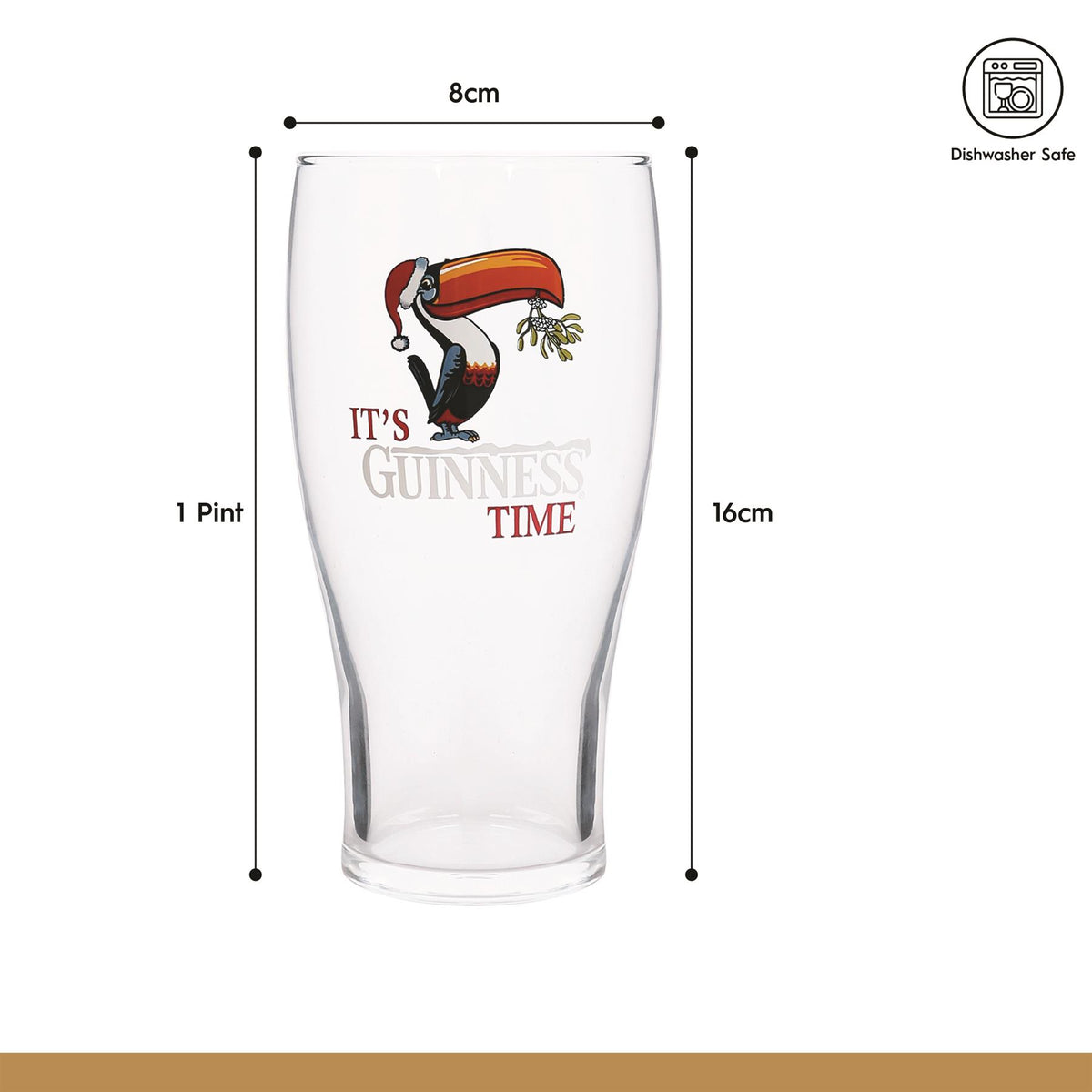 Guinness Toucan Christmas Pint Glass