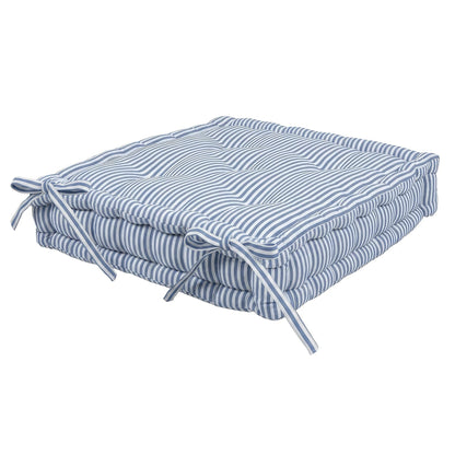 Deluxe Square Seat Pad - 40 x 40cm - Blue Stripe