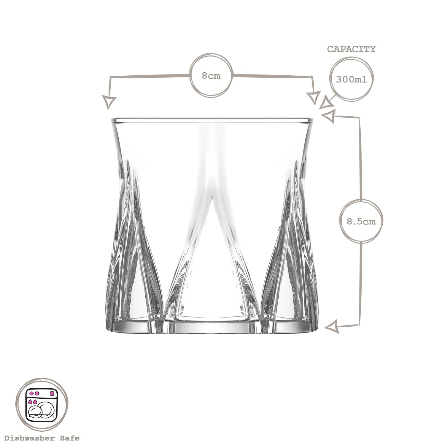 300ml Zoey Whisky Glasses - Pack of 6