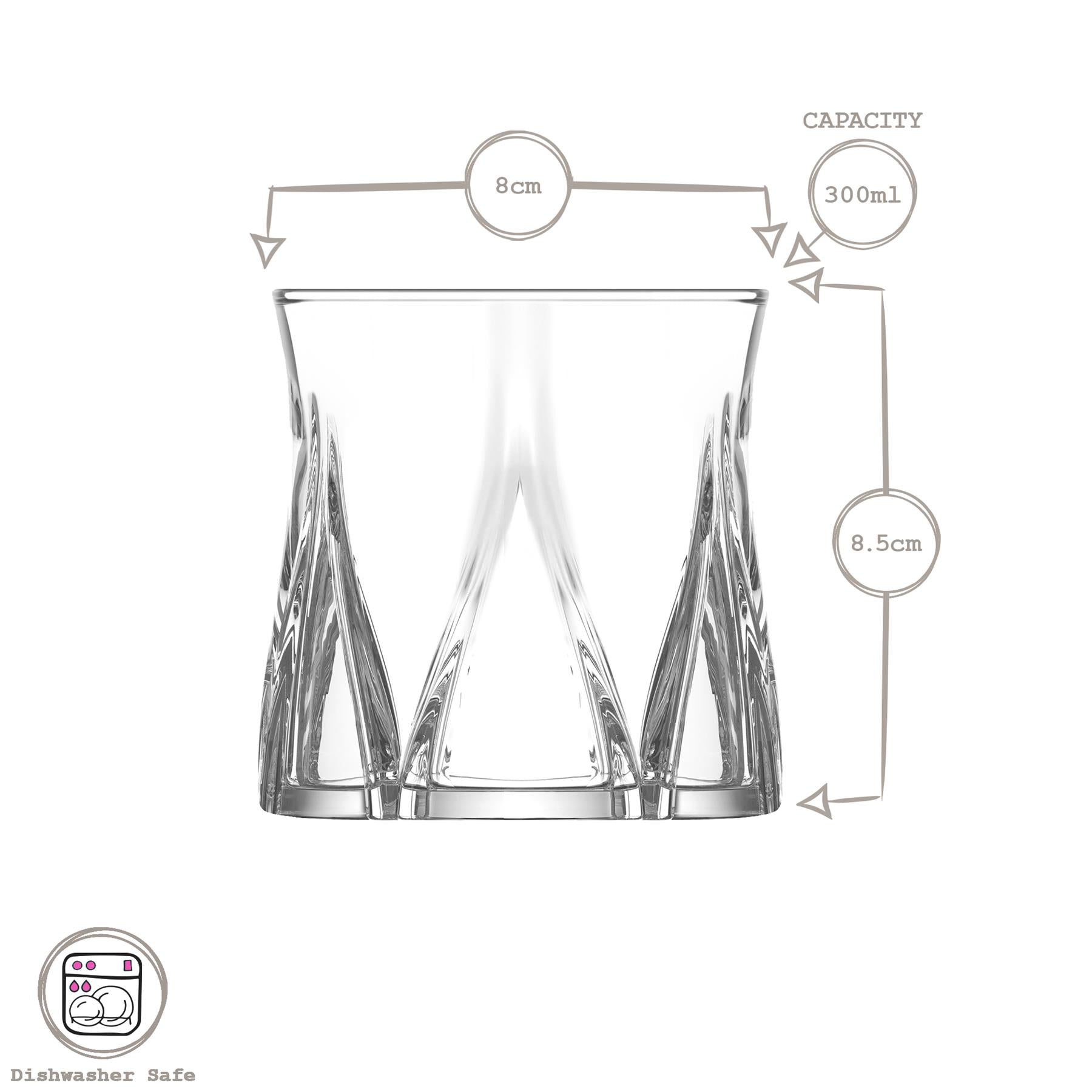 300ml Zoey Whisky Glasses - Pack of 6