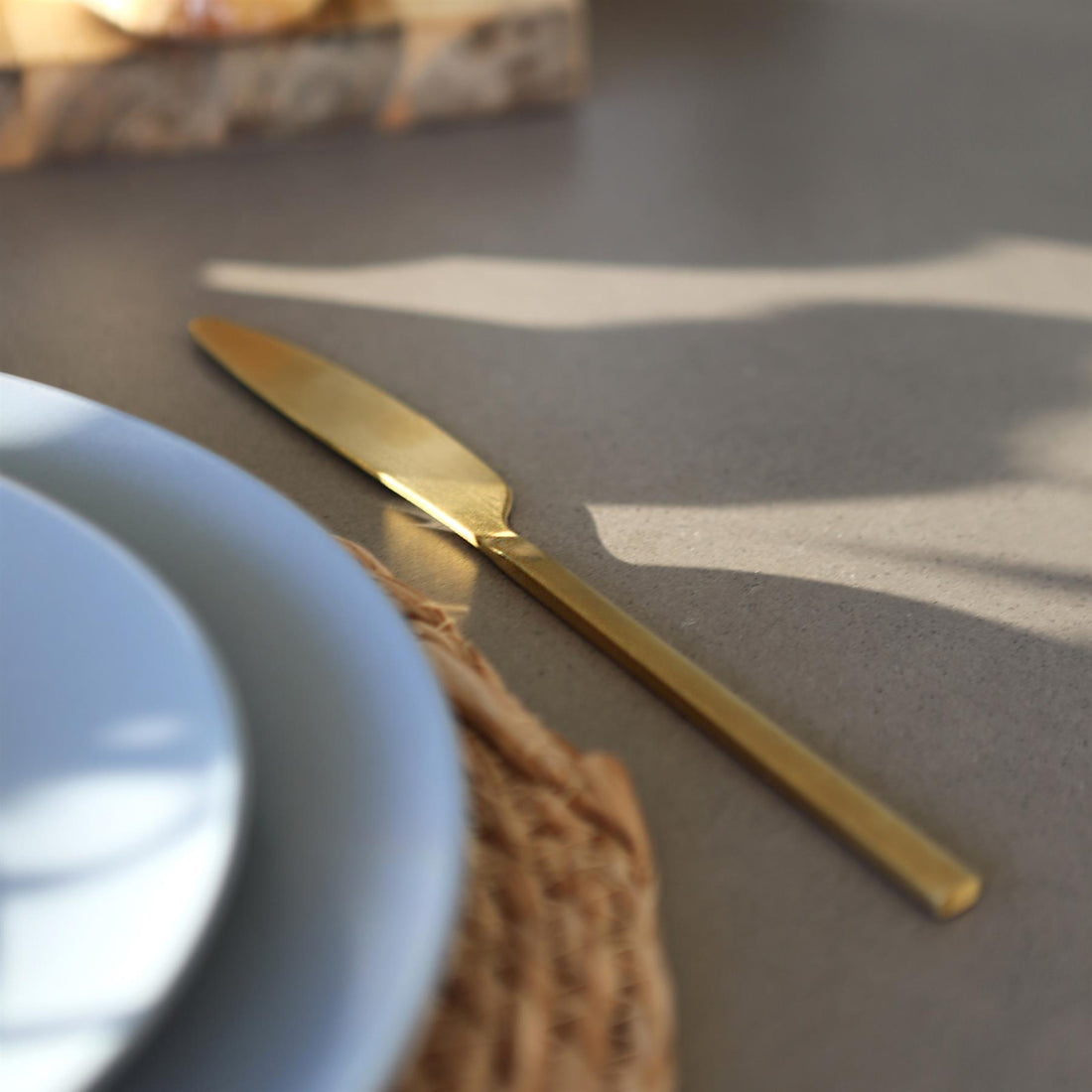 Gold 21cm Stainless Steel Dinner Knives - Pack of 4